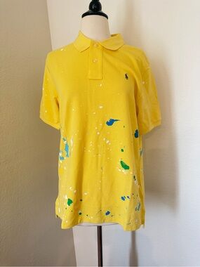 Ralph Lauren Yellow Polo with Paint Splatter Size XL ( 18-20)